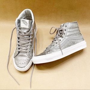 Vans Sk8-Hi Metallic Silver Size 5.5